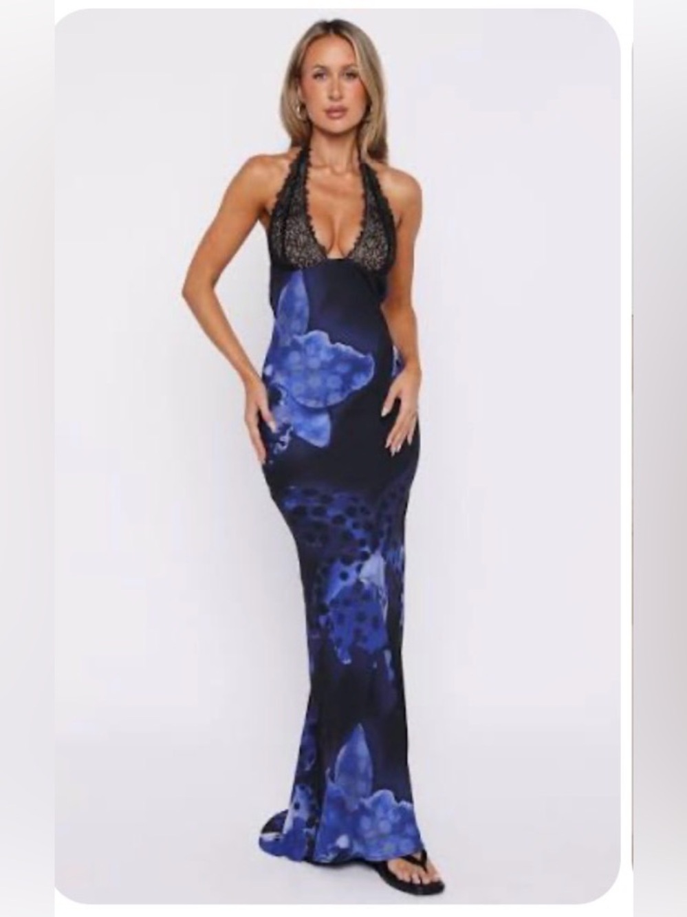 NWT WHITE FOX BEYOND THE STARS TROPICAL BLUE MAXI DRESS SIZE XXS